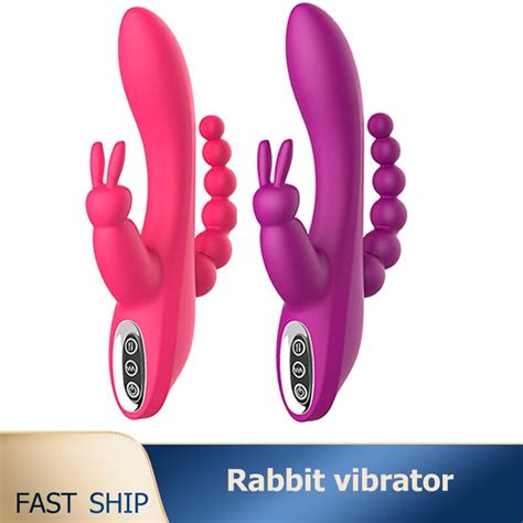 3 In 1 Dildo Rabbit Vibrator Waterproof Usb Magnetic Rechargeable Anal
