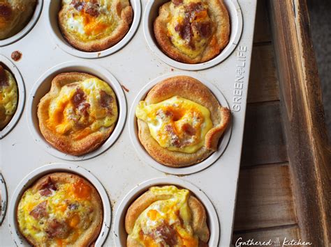Bacon Egg And Cheese Breakfast Cups Gathered In The Kitchen