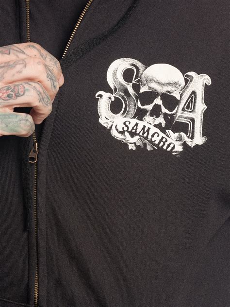Sons Of Anarchy Soa Reaper Zipped Hoodie Vêtements Sportswear Stargasie