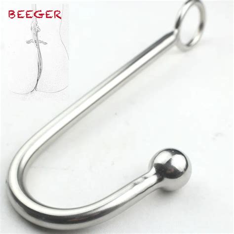 Beeger Sexy Slave Bondage Hook Top Quality Stainless Steel Anal Hook With Ball Hole Metal Anal