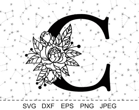 Free alphabet c icons in various ui design styles for web, mobile. Floral Alphabet Letter C SVG Flower Monogram clip art | Etsy