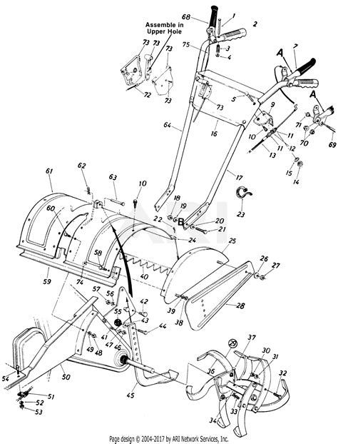 Mtd 217 403 190 Roto Boss 530 1987 Parts Diagram For Handle And Frame