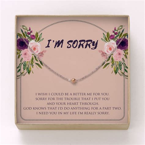 Cute apology gift for her & him. Apology Gift for her • Tiny Hammered Bead Necklace Apology ...