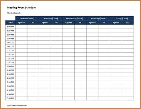 Schedule Templates Word Template Business Riset