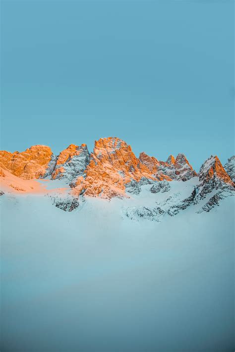 Snow Covered Mountain During Daytime Hd Mobile Wallpaper Peakpx