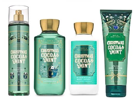 Bath And Body Works Christmas Cocoa And Mint Lotion Gel Cream And Mist