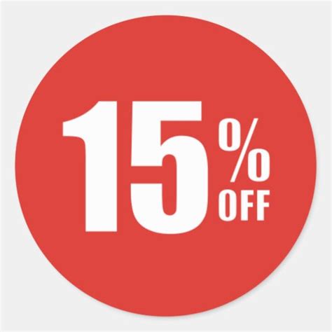 15 Fifteen Percent Off Discount Sale Sticker