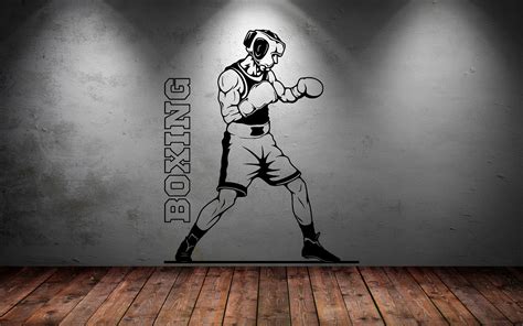 Boxing Gym Training Wall Sticker Vinyl Decal Mural Art Decor Etsy