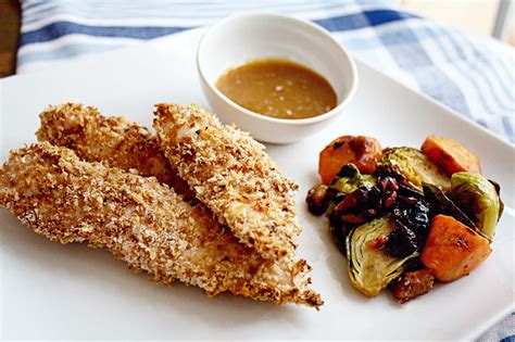 Total), sliced crosswise 1 in. Baked Panko Crusted Chicken Strips with Apricot Dijon Mustard Dip • Steele House Kitchen