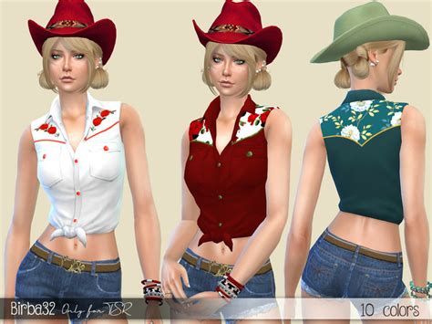 The Sims Resource Cowgirl Shirt