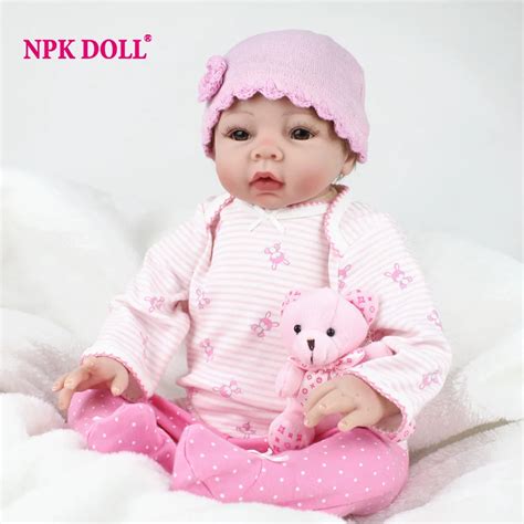 Npkdoll Fashion 22 Inch 55cm Reborn Babies Soft Silicone Cute Doll Baby