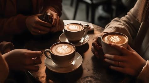 Dos Personas Tomando Café En Una Cafetería Una De Las Cuales Tiene Una