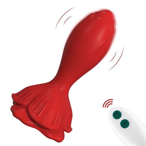 Rose Plug Anal Vibrator Male Prostate Massager Testicle Clitoris Vaginal Vibration Remote