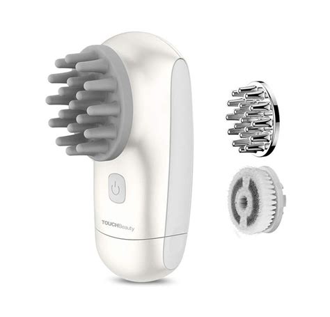 touchbeauty 3 in 1 electric vibrating scalp massager and facial cleansing brush with 2 massage