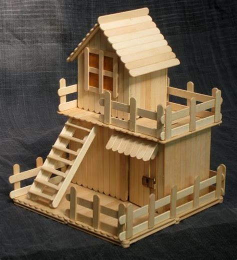 Popsicle stick tree house | creations collections. PDF How to make a bird feeder out of popsicle sticks DIY ...