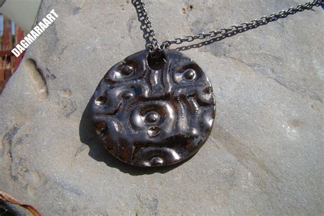 Ceramic Urchin Fossil Inspired Pendants Jewellery Handmade By
