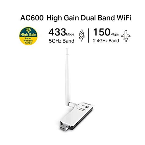 Tp Link Ac600 High Gain Dual Band Usb Wireless Wifi Network Adapter For
