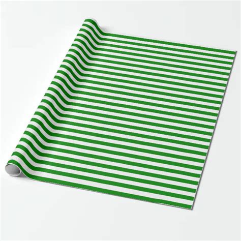 medium green and white stripes wrapping paper zazzle