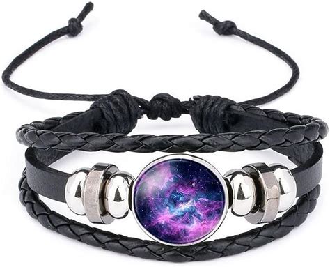 Galaxy Bracelets Lovely Galaxy Nebula Space Glass Bracelets Leather