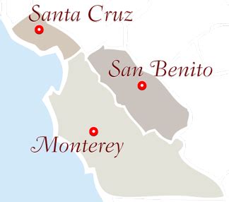 Santa Cruz County, San Benito County and Monterey County.