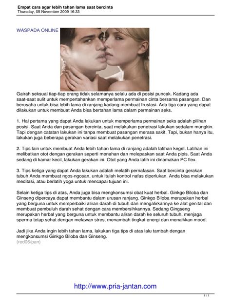 Empat Cara Agar Lebih Tahan Lama Saat Bercinta Pdf