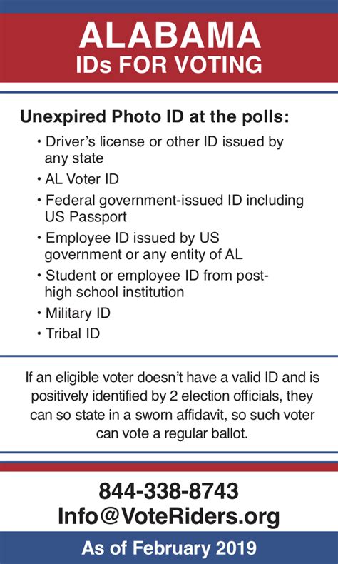 Alabama Voter Id Information · Voteriders