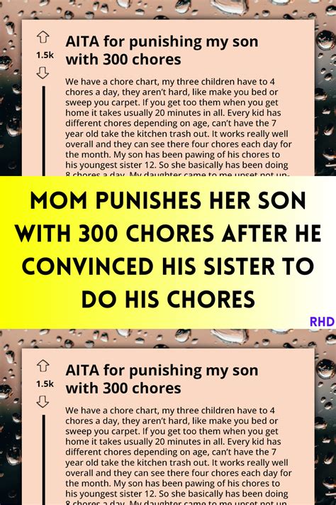 Mom Punishes Her Son With 300 Chores After He Convinced His Sister To