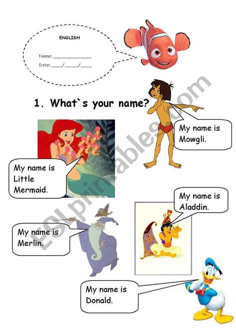 What`s Your Name Esl Worksheet By Dreamy