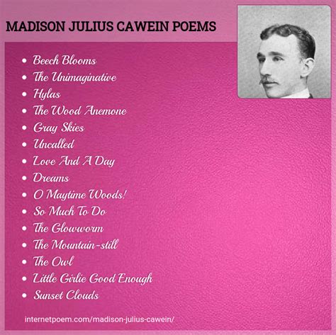 Madison Julius Cawein Beauty Poems