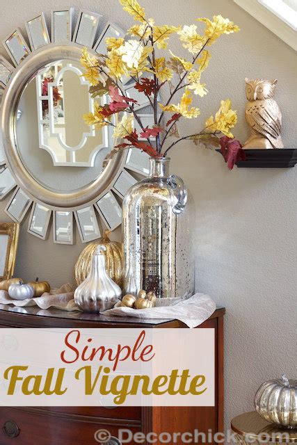 I hope this simple spring table vignette got you thinking about the home décor you have in your own house that you could pull out and use for spring. Simple Fall Decorating and Vignette | With Huge Mercury ...