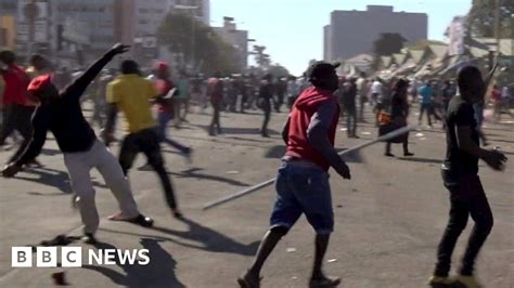 Zimbabwe Election Man Shot In Skirmishes With Police In Harare Bbc News