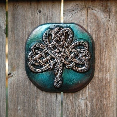 Garden Sculpture Shamrock Irish Ts Celtic Knot Stone Etsy Irish