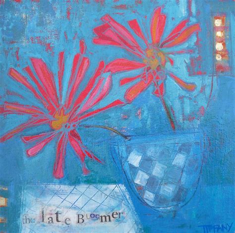 Late Bloomer Mixed Media On Canvas 30cm X 30cm Late Bloomer Mixed
