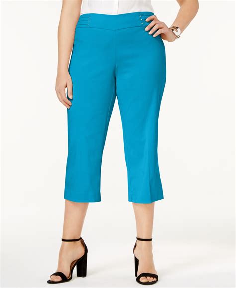 Jm Collection Plus Size Tummy Control Pull On Capri Pants Created For