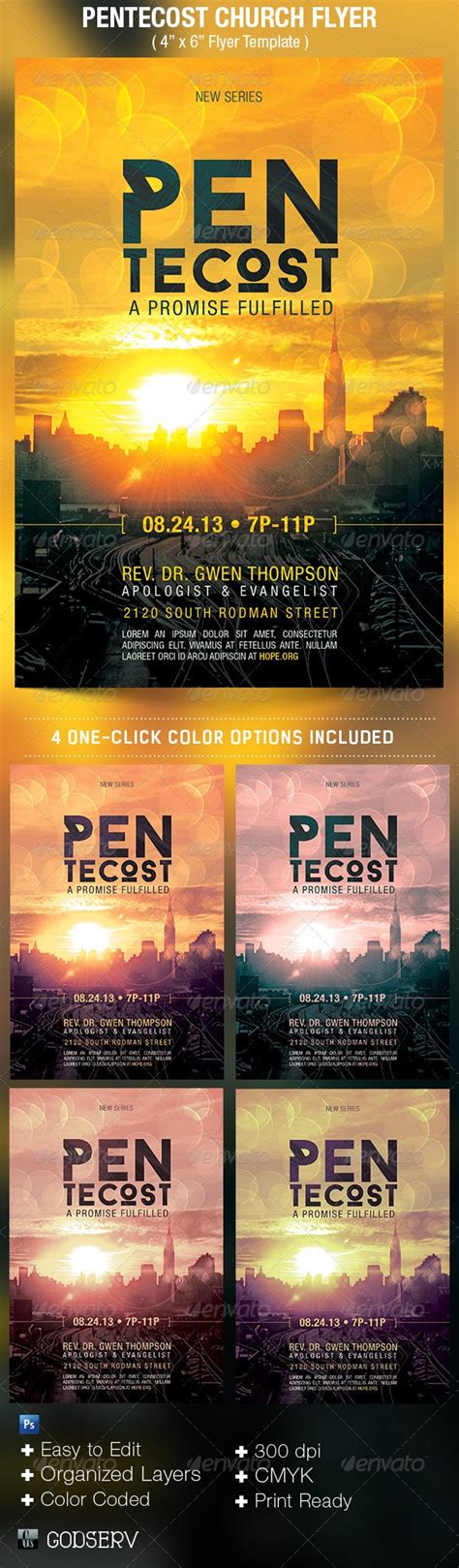 Pentecost Church Flyer Template By Godserv Graphicriver