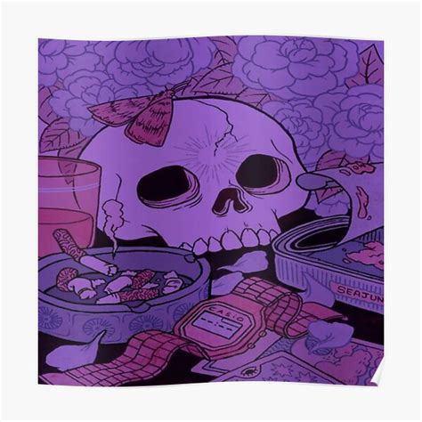 Aesthetic Skull With Objects Poster For Sale By Thundercloset