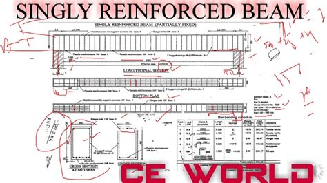 Design Of Single Reinforced Beam In Autocad Youtube