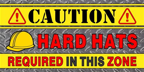 Caution Hard Hats Required Safety Banner