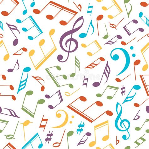 Vector Musical Pattern With Notes Vector Illustration Stock Vector