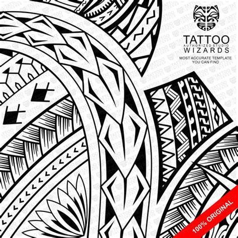 Mana Samoan Warrior Tattoo Stencil Template Design