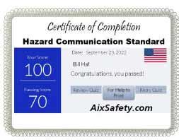 Free Hazard Communication Standard HCS Training Online AixSafety Com