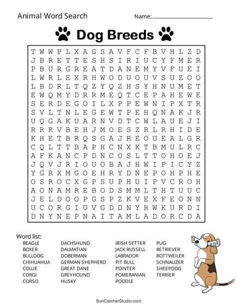 Difficult Animal Word Search Printable Word Search Printable