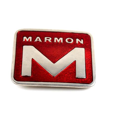 Nos Vintage Marmon Semi Truck Belt Buckle Red Chrome 3x2 12