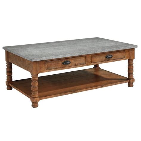Home > furniture > family room > coffee side & accent tables. Magnolia Home Furniture Bobbin Coffee Table with Zinc Top ...