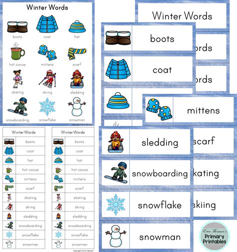 Writing Center Word List ~ Winter Words | Writing center, Winter words, Classroom writing center