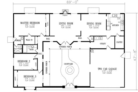 Ranch Style House Plan 3 Beds 2 Baths 1874 Sqft Plan 1 397