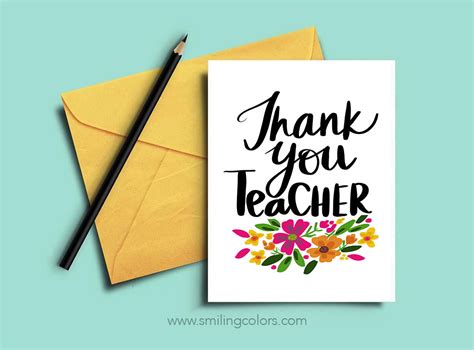 Eiber Thank You Cards For Teachers On The Last Day Of School