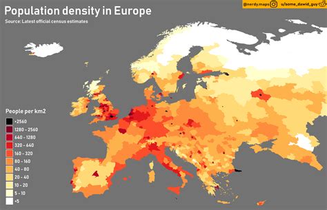 Population Density Of Europe Vivid Maps