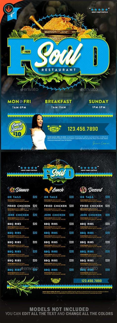 Here are some of their picks, along with several of our favorites! Soul Food Restaurant Menu Flyer Template | Soul food ...