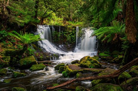 Stunning Forest Falls Horseshoe Falls Tasmania Oc 3500x2333 Ig